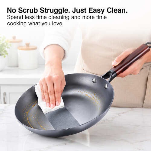 Prestige Castlite Nitride Cast Iron Fry Pan 24cm/1.5L | Lightweight, High Heat Retention & Rust-Proof | Gas & Induction Compatible | Low-Oil Cooking | Stay-Cool Handle | Chemical-Free | 15Y Warranty