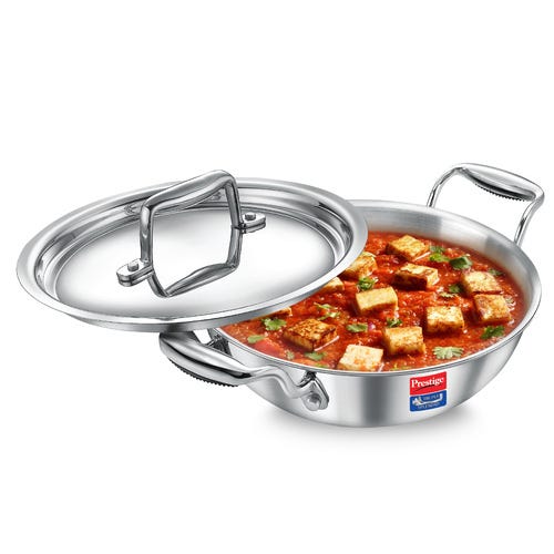 Prestige Tri Ply Splendid Kadai With SS Lid 22 cm