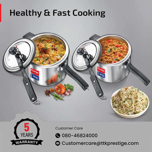 Prestige Tri-Ply Svachh Inner Lid Pressure Cooker Combi Pack