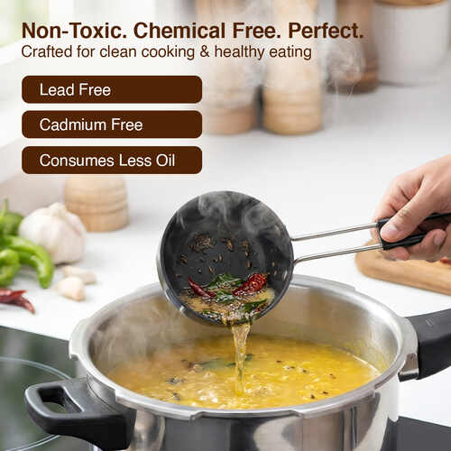 Prestige Hard Anodised Cookware Tadka Pan, 13cm (Black)