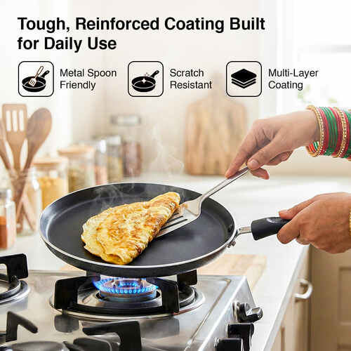 Omega Select Plus Aluminium Non-Stick Omni Tawa with Sleeve Packing Dia 27.5 cm