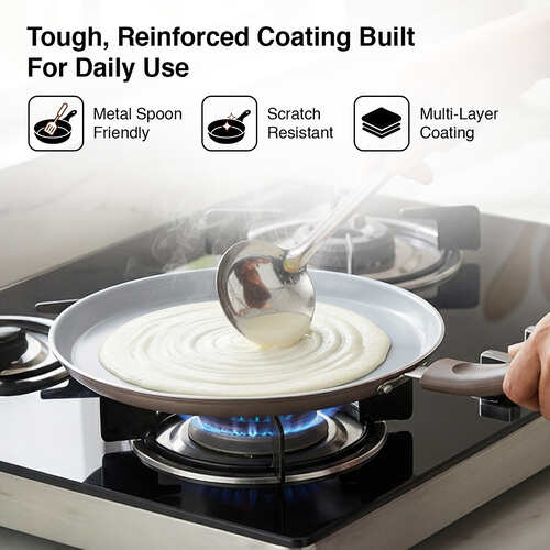 Prestige Ceraglide Duo Ceramic Coating Non Stick Aluminium Cookware Omni Tawa Dia 25 cm