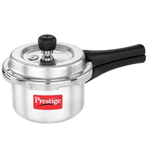 Prestige Popular Plus Svachh Virgin Aluminium Spillage Control Pressure Cooker, 1.5 L (Silver)