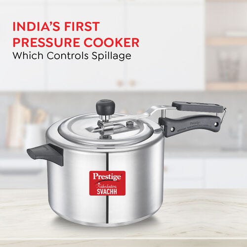 Prestige Svachh Nakshatra 3 L, 2 L Inner Lid Pressure Cooker (Aluminium)