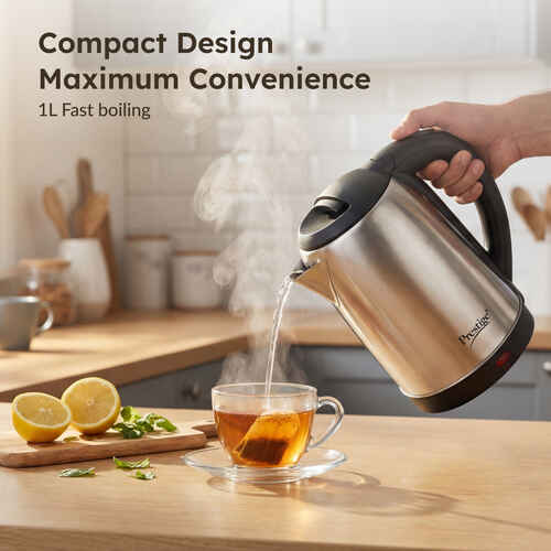 Prestige PKNSS Electric kettle, Silver, 1.0 L (1000 ML With Concealed Element)