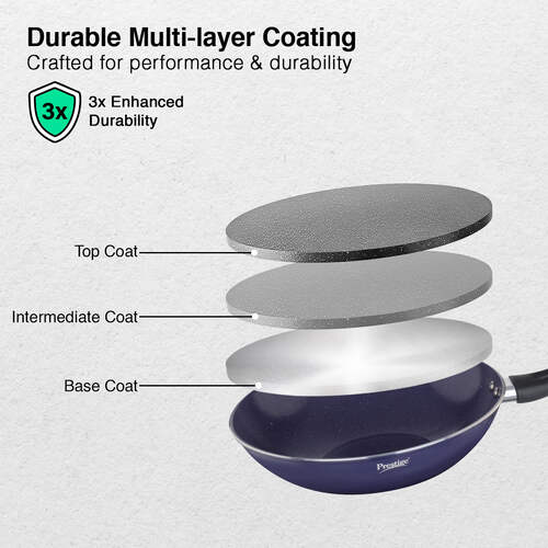 Prestige Ceraglide Ceramic Coating Non-Stick Aluminium Cookware Wok 28 Cm (3.3 Litre)