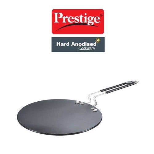 Prestige Hard Anodised Plus Roti Tawa (Black) | Gas and Induction Compatible | Thick Body | Perma Cool Handle