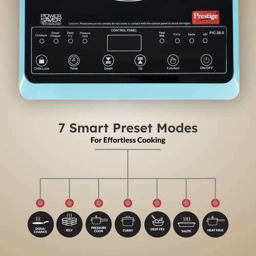 Prestige PIC 29.0 Induction Cooktop 2000 W with Pre-set Indian Menu Options (Blue)