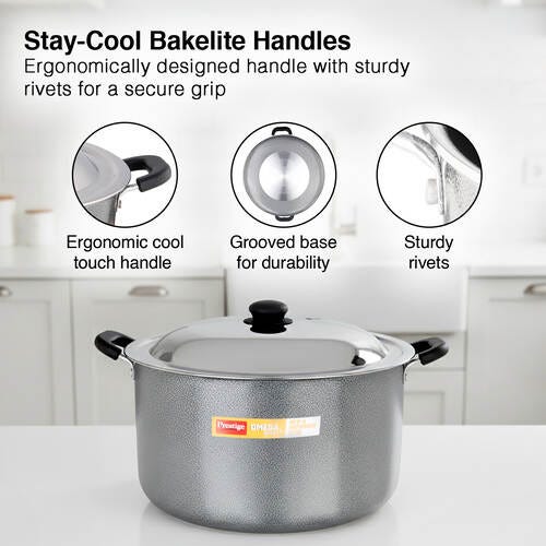 Prestige Omega Select Plus Non-stick PFOA Free Biryani Pot with Stainless Steel Lid, 34 cm (16 Litre)