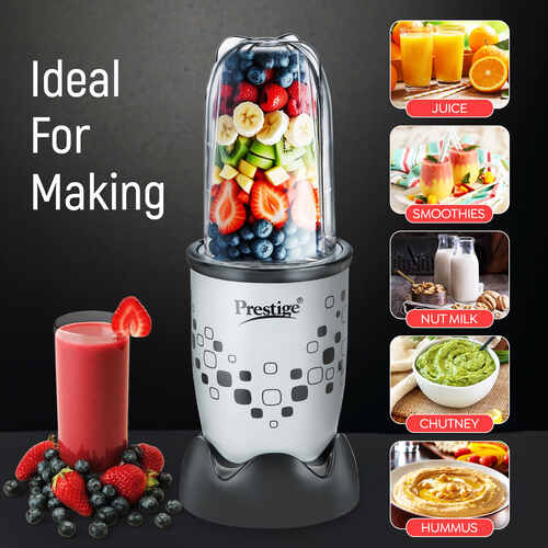 Prestige 350 Watts Nutri-Mix 2.0 Mixer Grinder with 2 Jars|Compact Design| Multipurpose Jars|Inter-Lock System| Sipper Lids