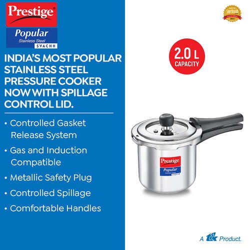 PRESTIGE POPULAR SVACHH STAINLESS STEEL PRESSURE COOKER 2.0 L