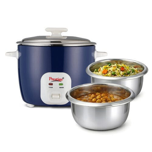 Prestige Electric Rice Cooker - Cute 1.8-2 SS (1.8 L Open Type, with Stainless Steel Cooking Pan - 2 Unit)