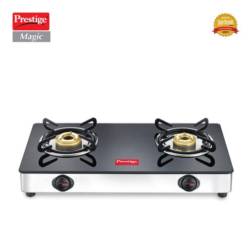 Prestige Magic Glass Top Gas Stove (2 Burners) - GTMC 02 SS