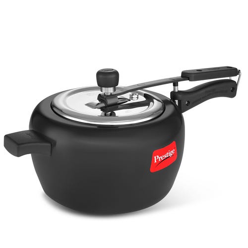 Prestige Apple Duo Plus Hard Anodised Spillage Control Pressure Cooker (Black) 5 L