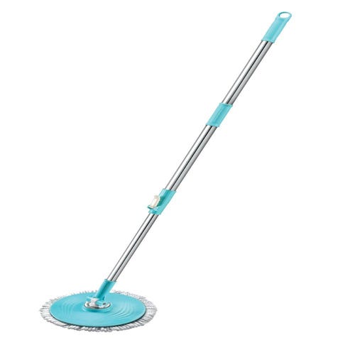 Prestige CleanHome PSB 06 Plastic Magic Mop with Two Mop Heads and Twin Bucket, 11L (Blue)