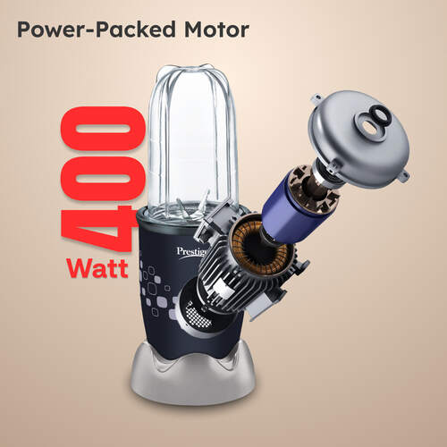 Prestige Nutri-Mate 400W Mixer Grinder|Compact Multipurpose Blender with 2 Jars & 3 Lids (Sipper, Storage, Sprinkle)|Dual Safety Interlock System|Ideal for Smoothies, Juices & Chutneys|1Y Warranty.