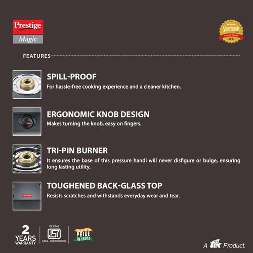 Prestige Magic Glass Top Gas Stove - GTMC