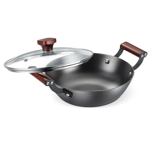 Prestige Lightweight Cast Iron Kadai with Glass Lid | Castlite Series | High Heat Retention & Rust-Proof | Enamel Coated | Gas & Induction Compatible | 15Y Product Warranty