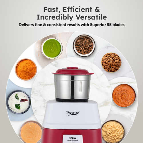 Prestige Orion Mixer Grinder 500 W, 3 Jars, (1500 ml, 1200 ml, 400 ml) (Multicolor)