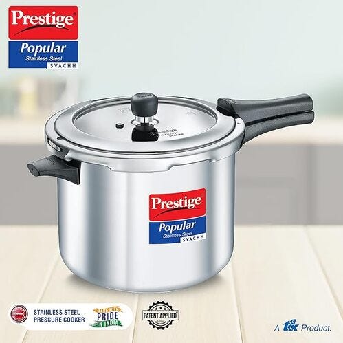 Prestige Popular Svachh Spillage Control SS Pressure Cooker