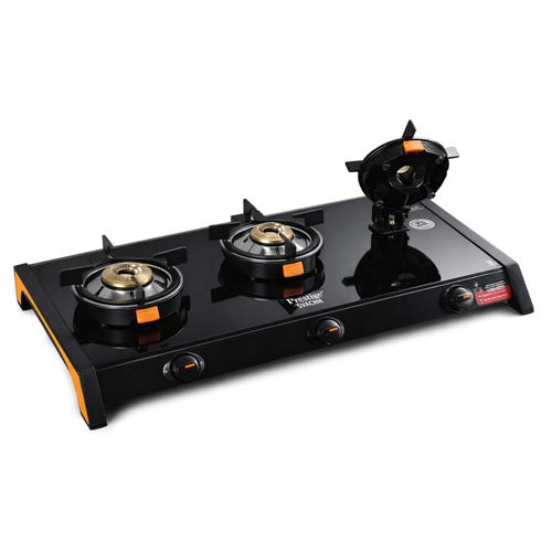 Prestige Svachh Glass Top Gas Stove with Liftable Burners 3 Burners
