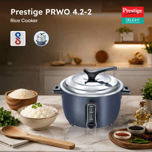 Prestige Delight Electric Rice Cooker (4.2 L Open Type, with Aluminium Cooking Pan - 2 Unit)