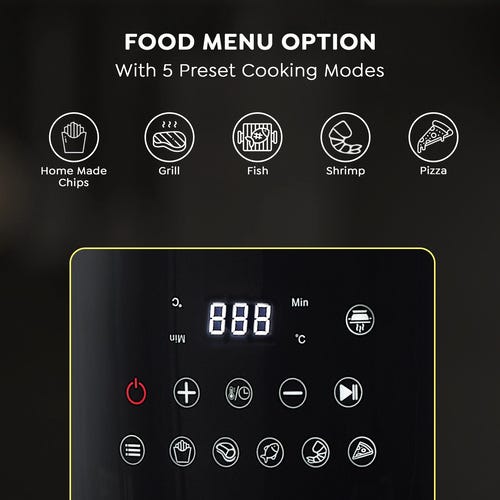 Prestige AirFlip 4.5L Air Fryer | Dual Mode - Air Frying & Grilling | 360° View Glass Basket | 80% less Oil Consumption | 5 Preset Menu | 1500 Watts |  Easy to Clean |  1Y Warranty | ISI Certified