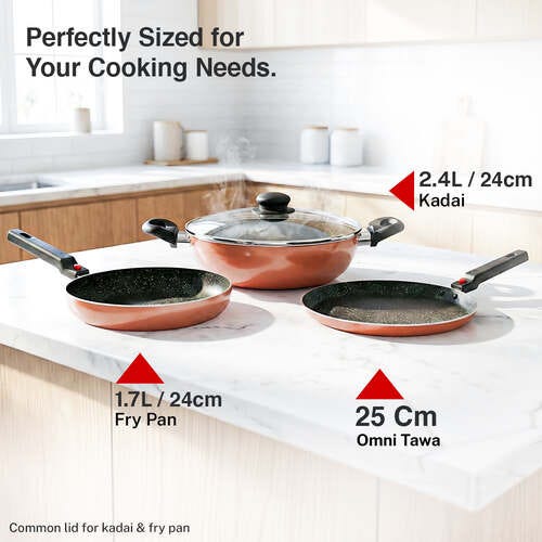Prestige Festival Pack - Build Your Kitchen Induction Bottom Non-Stick Coated Cookware Set (Aluminium, 3 - Piece)