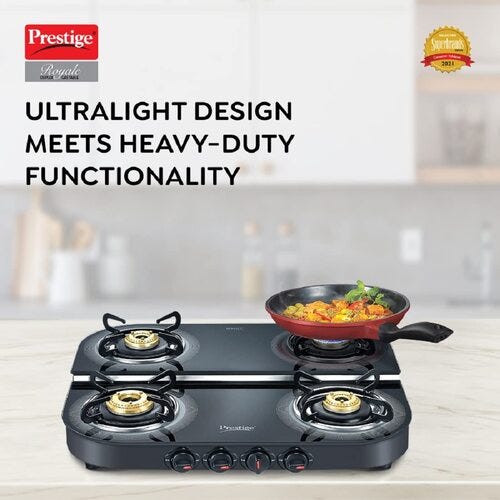 Prestige Royale Plus Duplex Glass Top Gas Stove