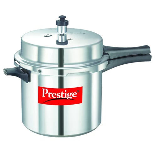 Prestige Popular Virgin Aluminium Precision Weight Valve Pressure Cooker, 6 L (Silver)
