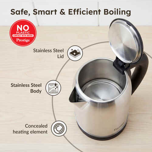 Prestige PKNSS Electric kettle, Silver, 1.0 L (1000 ML With Concealed Element)