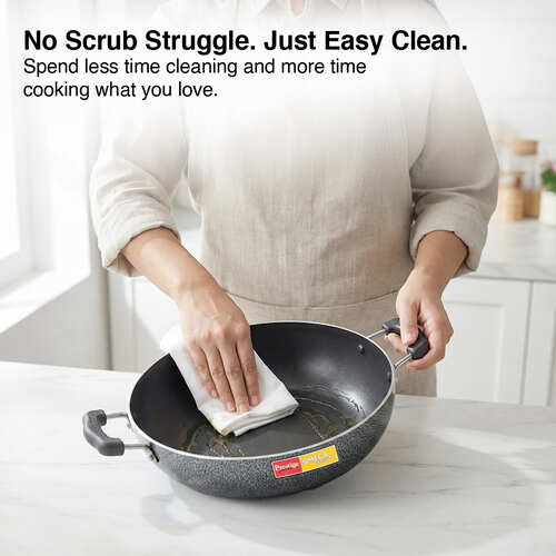 Prestige Omega Select Plus IB Non-Stick Cookware - Kadai 260 mm Dia. with Glass Lid (3.25 L)