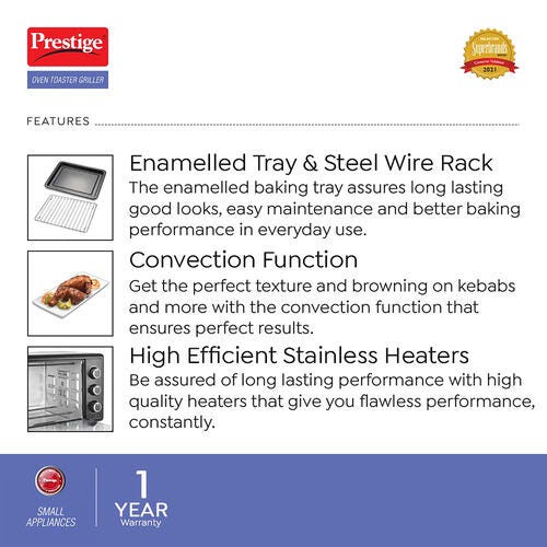 Prestige POTG 36RC Oven Toaster Griller with Convection and Air Fryer Function
