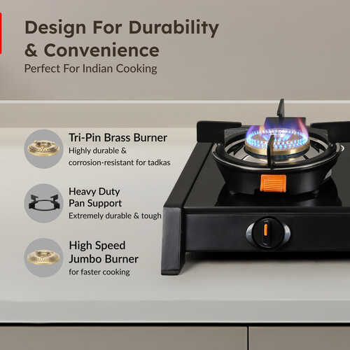 Prestige Svachh Glass Top Gas Stove (2 Burners) with Liftable Burners - GTSB-02