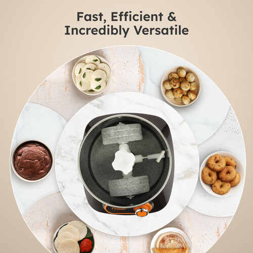 Prestige Vertical PVG 1.5 Wet Grinder with Stainless Steel Drum 200 W, 1.5 L (Black & Orange)