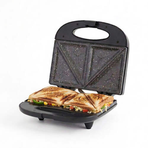 Prestige PSFSP - Spatter Coated Non-stick Sandwich Toaster with Fixed Sandwich Plate, Black