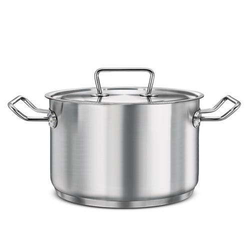 Prestige 24cm/6L Magicbase Stainless-Steel Cookware Deep Casserole with Stainless Steel Lid| Tri-Ply Capsulated Bottom| Induction Compatible| Heavy Lid| ISI Certified