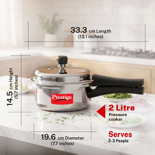 Prestige Popular Virgin Aluminium Pressure Cooker, (Silver)