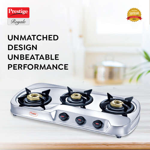 Prestige Royale Stainless Steel Gas Stove (3 Burners) - GS 03 LE