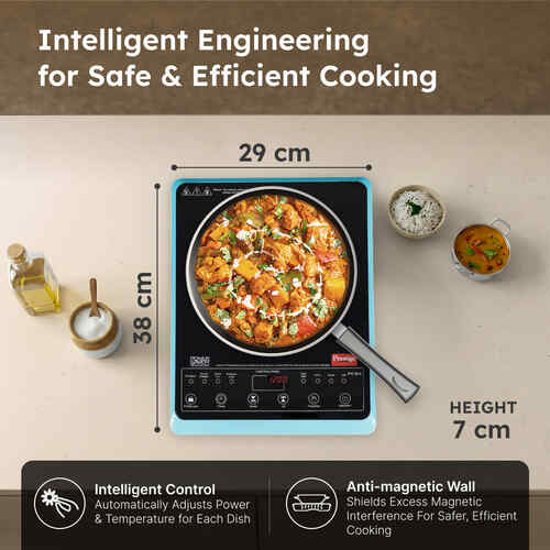 Prestige PIC 29.0 Induction Cooktop 2000 W with Pre-set Indian Menu Options (Blue)