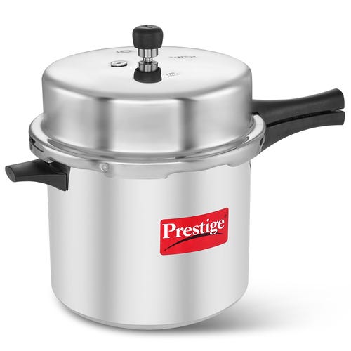 Prestige Popular Plus Virgin Aluminium Gas and Induction Compatible Pressure Cooker, 12 L (Silver)