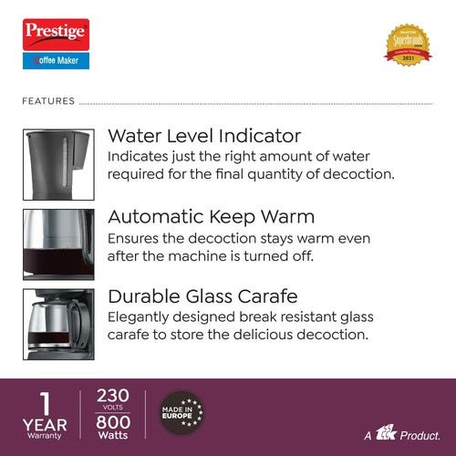 Prestige PCMD 5.0 Coffee Maker 800 W,1.2L