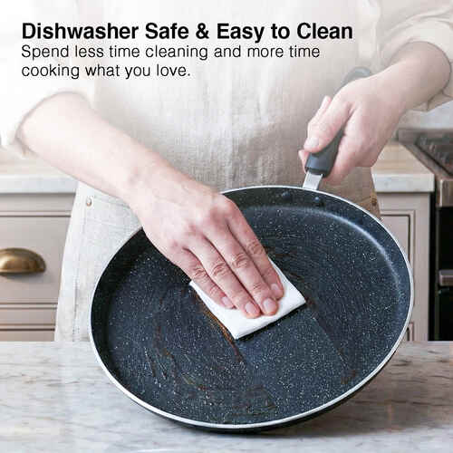 Prestige Omega Granite Non-stick Dosa Tawa 30cm | 5-Layer Coating | Gas & Induction Compatible | PFOA Free | Metal Spoon Friendly | Sturdy Handle | Dishwasher Safe | 2Y Warranty | ISI Certified