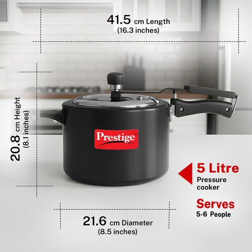 PRESTIGE NAKSHATRA DUO PLUS SVACHH HARD ANODISED ALUMINIUM PRESSURE COOKER 5.0 L