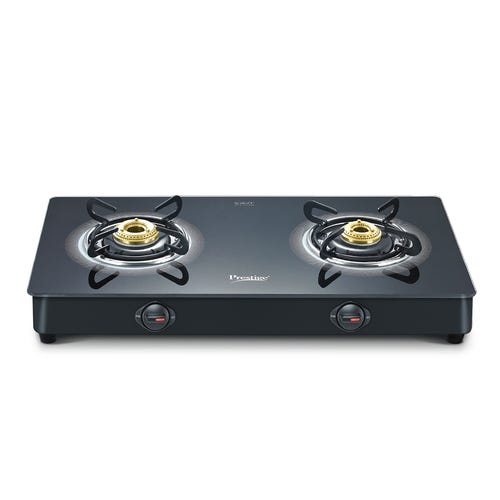 Prestige Royale Plus Manual Powder Coated Gas Stove, Black