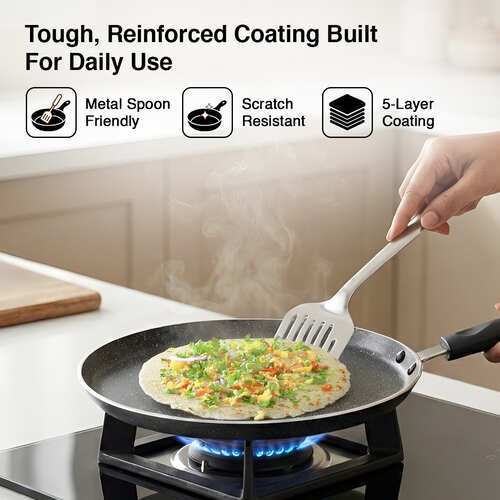 Prestige Omega Deluxe Granite Non-stick Round Base Omni Tawa, 28 cm (Black)