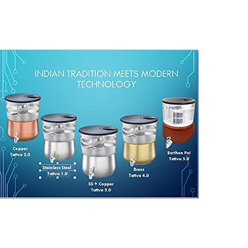 Prestige CleanHome Tattva 1.0 Stainless Steel Water Purifier, 16 L (Silver, Blue)