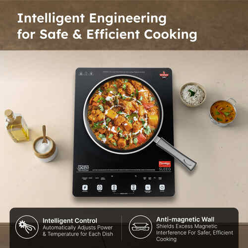 Prestige Sleeq 2300 Watts Induction Cooktop | 4KV Surge Protection | 7 Preset Indian Menu Options & Timer | Soft Touch Button | Easy to Clean | Portable | 1Y Warranty | Black | BIS Certified