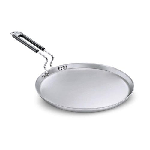 Prestige 25cm Tri-Ply Stainless Steel Splendor Omni Tawa|Gas & Induction Compatible| Even Heat Distribution|Strong and Durable| Perma-Cool Handles| Lifetime Warranty