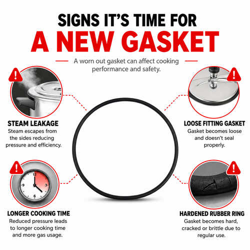 Prestige Nakshatra Inner Lid Pressure Cooker Gasket, 1.5 & 2 Litres - Black